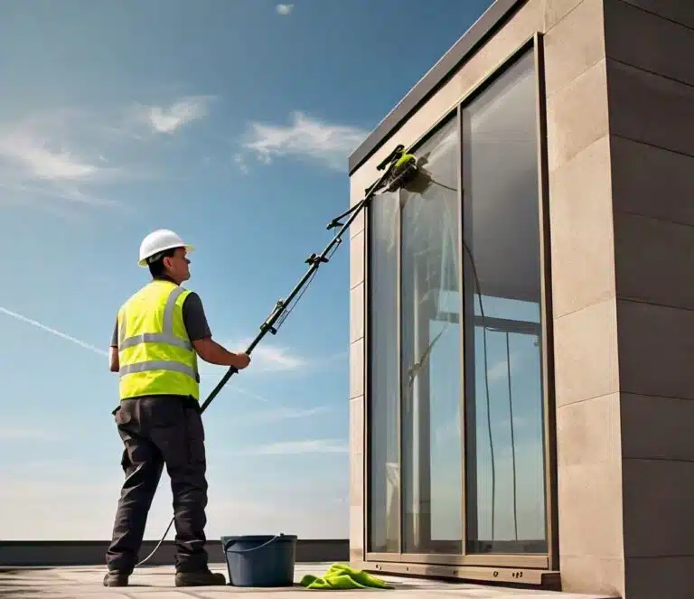 cleaning windows without ladder