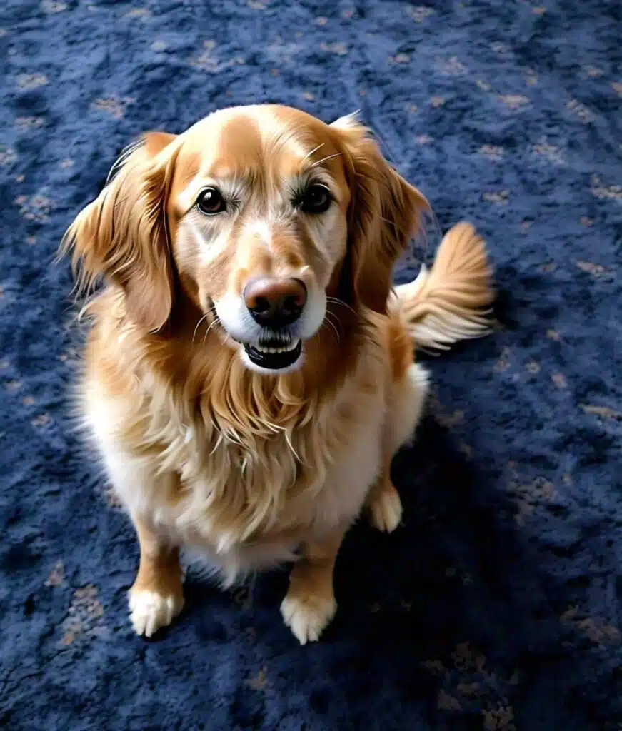 pet dog on carpet