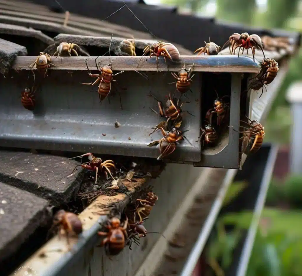 Presence of pests on gutter