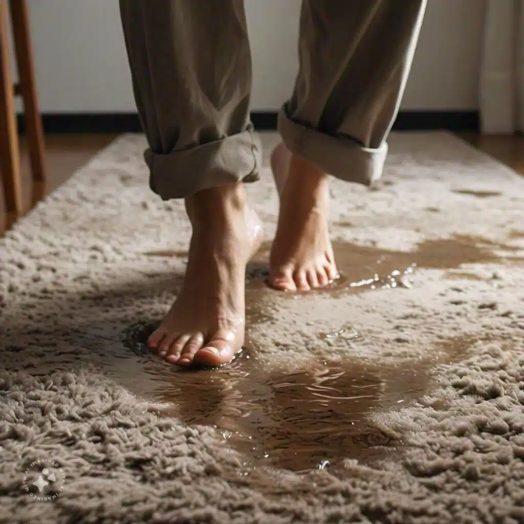 walking on wet carpet