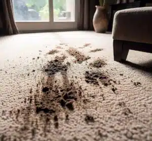 how to clean muddy carpets after rain